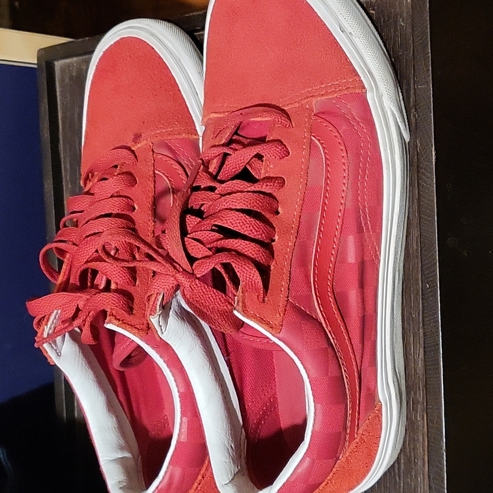 Red and white Vans
